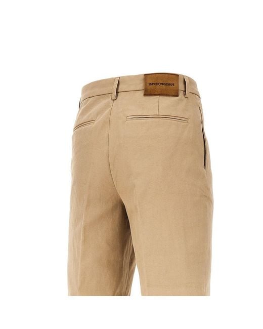 Emporio Armani Natural Gabardine Chino Pants for men