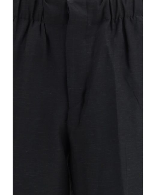 Laneus Black Pants Linen And Viscose