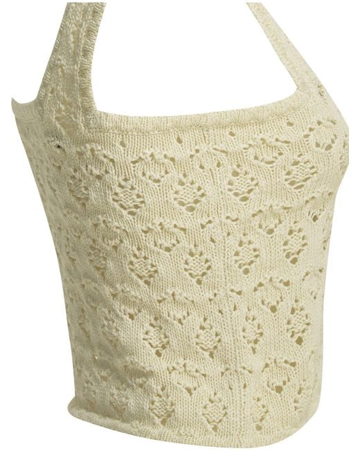 Céline Natural "Pointelle" Cotton Tank Top