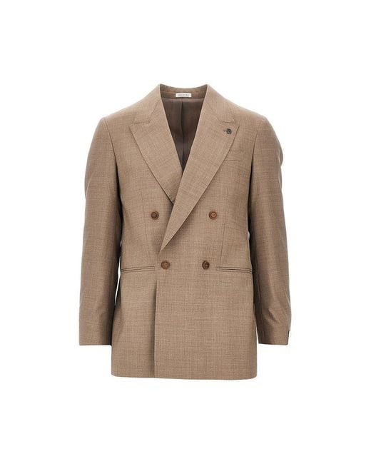 BRERAS Milano Natural 'Arezzo' Wool Double-Breasted Jacket for men