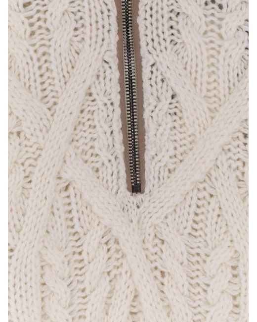Boss White Harpreno Virgin Wool And Cashmere Sweater for men