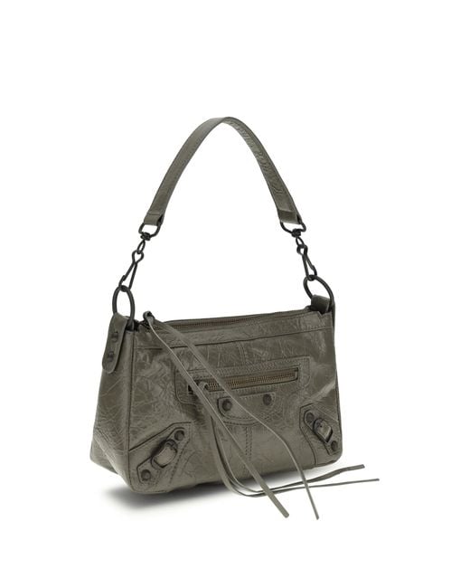 Balenciaga Gray Le City Moto Mini Handbag