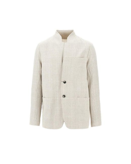 Sease White 'Ellen 2.0' Destructured Linen Jacket for men