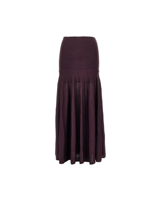 Rabanne Purple Knitted Long Skirt
