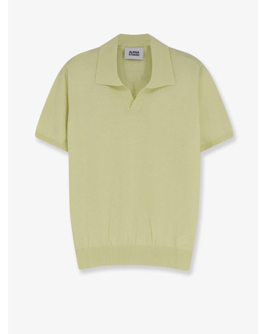 Alpha Studio Green Polo Shirt Cotton for men