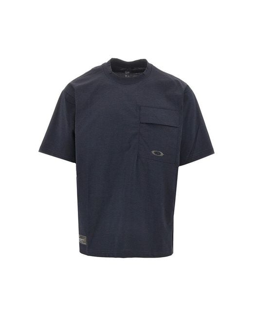 Oakley Blue 'Fgl Scratch' Technical Fabric T-Shirt for men