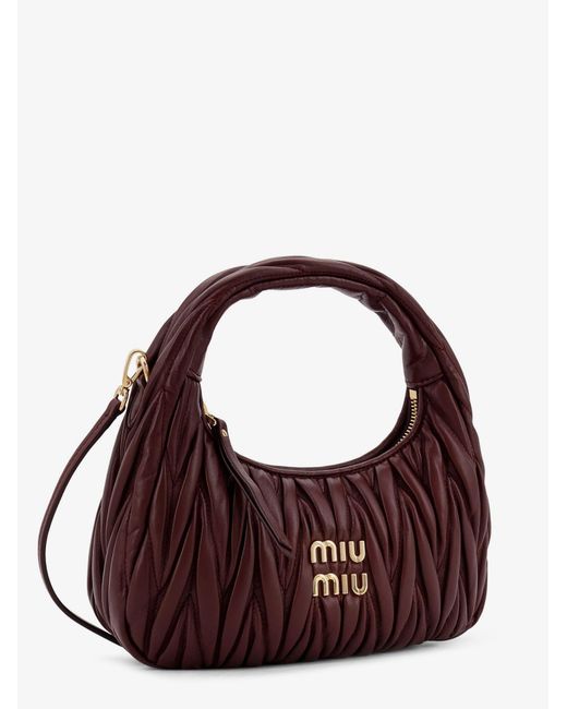 Miu Miu Brown Wander Matelasse Leather Shoulder Bag