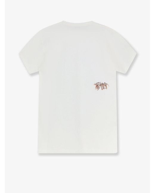 The Attico White Cotton T-Shirt With Printed Logo On The Front