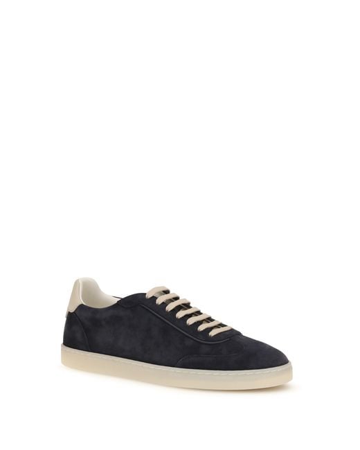 Brunello Cucinelli Blue Sneakers Suede for men