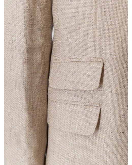 Brunello Cucinelli Natural Silk, Linen And Wool Suit for men
