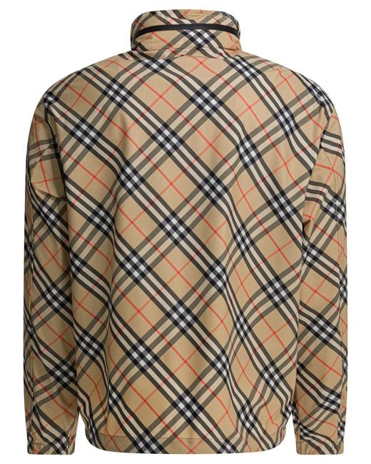 Burberry Gray "Check" Windbreaker Jacket