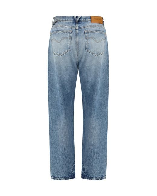 Versace Blue Distressed Jeans for men