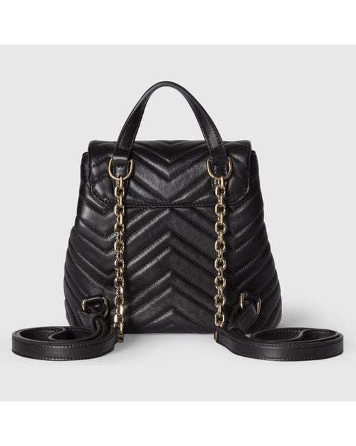 Gucci Black "Gg Marmont" Casual Backpack
