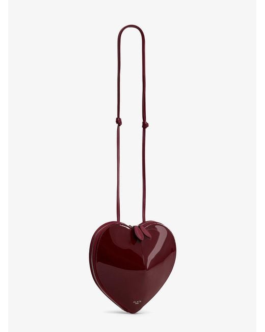 Alaïa Purple Le Coeur Patent Leather Crossbody Bag