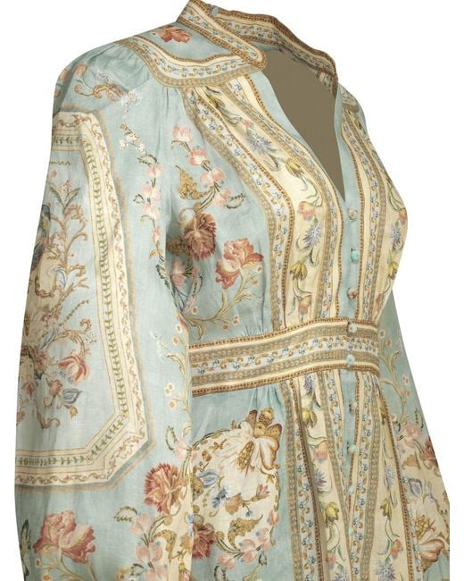 Zimmermann Green "Roselight" Midi Dress