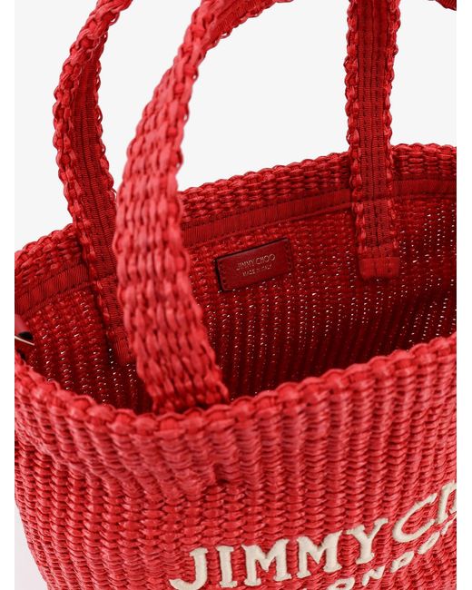 Jimmy Choo Red Raffia Crossbody Bag