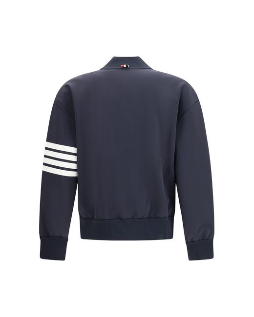 Thom Browne Blue Zipped Bomber Jacket for men