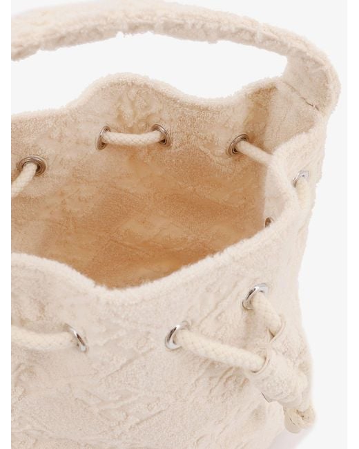 Tory Burch Natural T Monogram Terry Mini Bucket Bag, One Size