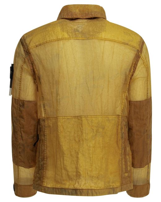 Stone Island Green Waterproof Nylon Mesh Jacket for men