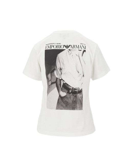 Emporio Armani White Asv Photographic Print T-Shirt