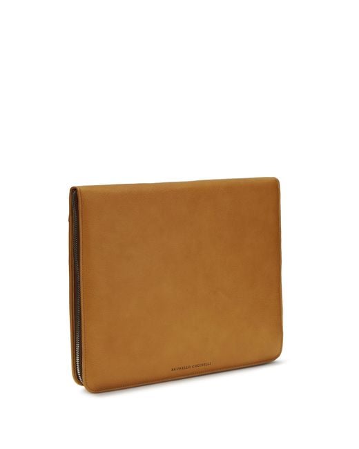 Brunello Cucinelli Brown Laptop Case Calf Leather for men