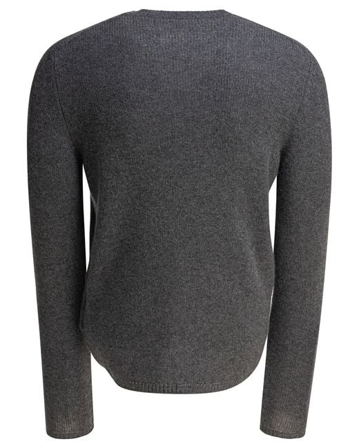 Prada Gray Cashmere Crewneck Sweater for men