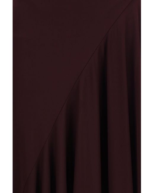 Alaïa Purple Alaïa Asymmetric Fluid Jersey Dress