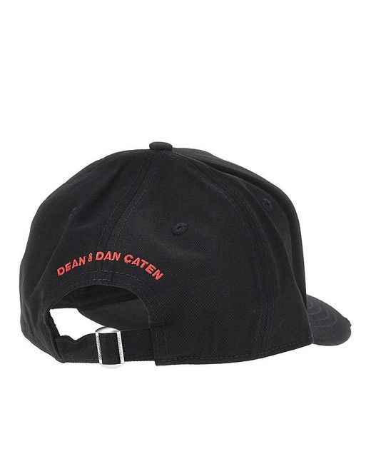 DSquared² Black Baseball Cap With Logo for men
