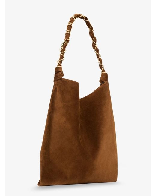 Saint Laurent Brown Amalia Suede Shoulder Bag