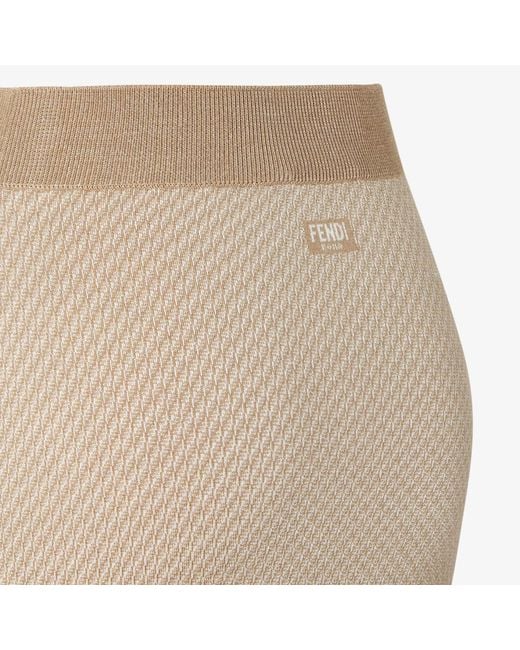Fendi Natural Ff Silk And Cashmere Skirt