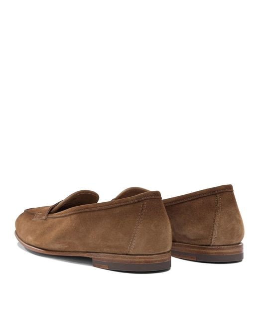 Santoni Brown "Carla" Suede Loafers