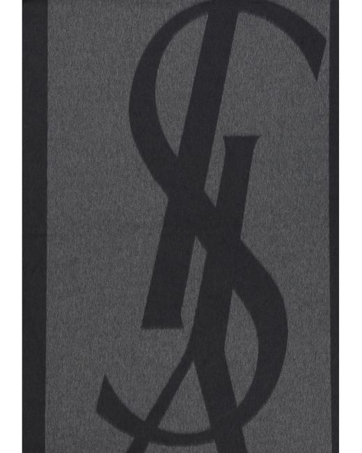 Saint Laurent Gray Cassandre Scarf for men