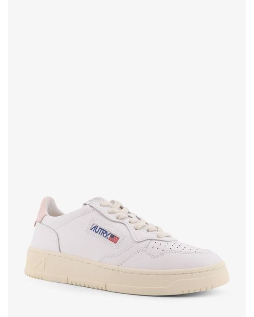 Autry White Medalist Leather Sneakers