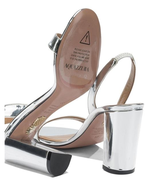 Aquazzura White "So Nude Block 85Mm" Heeled Sandals