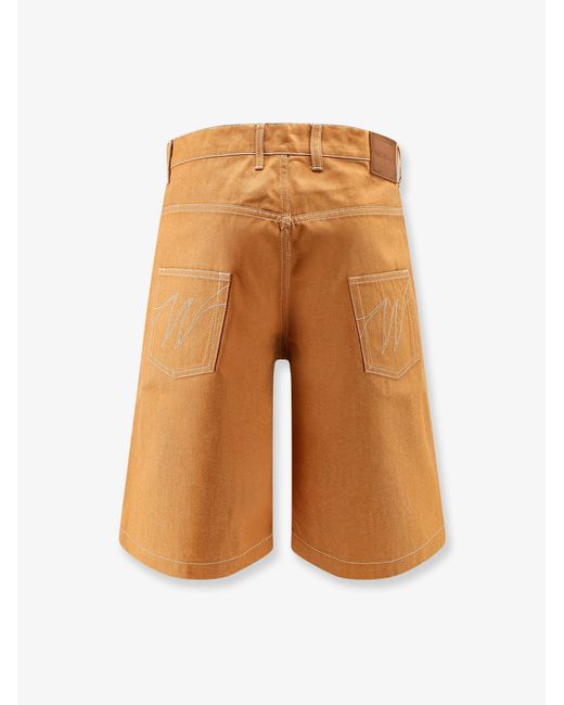 Walk In Paris Orange Denim Shorts