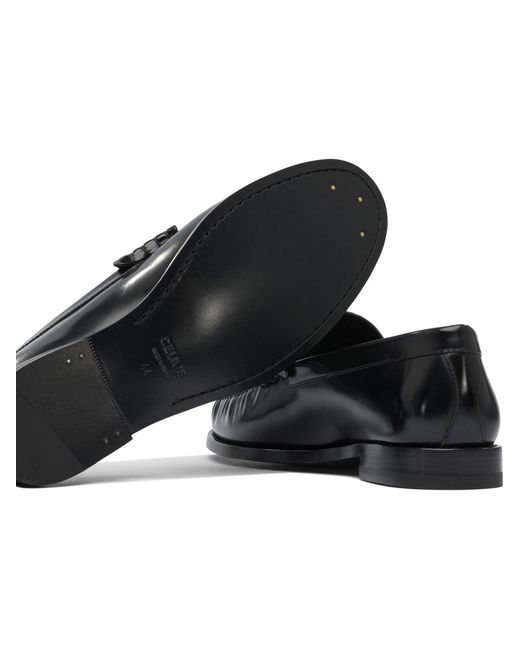 Céline Black Leather Loafers for men