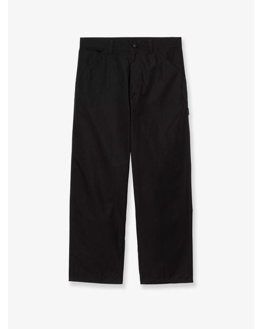 Men's Black Postal Single Knee Cotton Blend Trousers