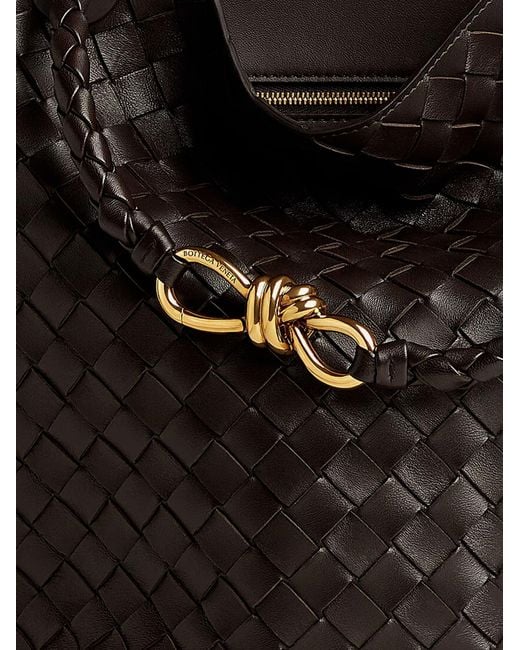 Bottega Veneta Black Andiamo Bucket Leather Crossbody Bag With Intrecciato Pattern