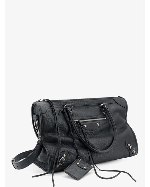Balenciaga Black Le City Business Leather Travel Bag for men