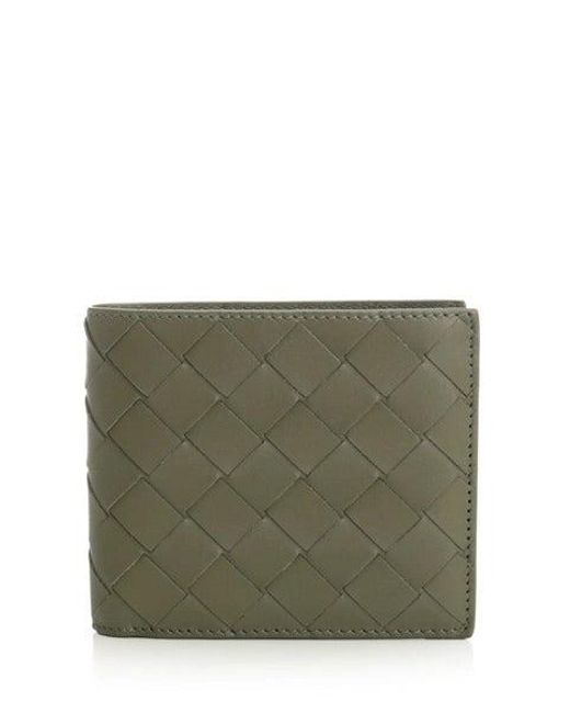 Bottega Veneta Green "Intrecciato Bi-Fold" Wallet for men