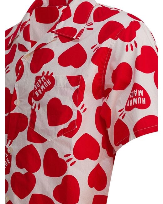 Human Made Red Heart Vacation Shirts White for men