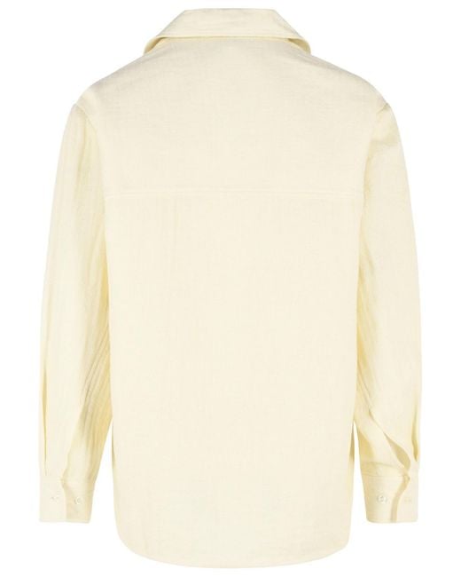 Séfr Natural 'Wes' Ecru Cotton And Linen Shirt for men