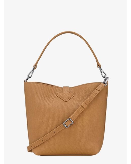 Longchamp Brown Le Roseau Xs Leather Bucket Bag