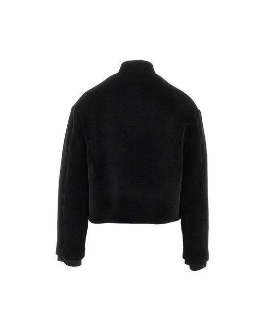 Jil Sander Black Velvet Full-Zip Jacket