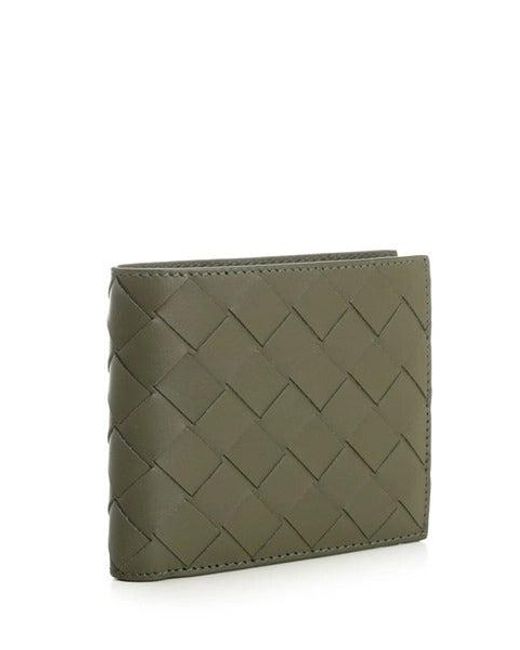 Bottega Veneta Green "Intrecciato Bi-Fold" Wallet for men