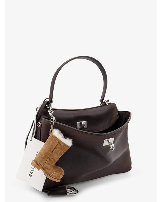 Balenciaga Black Rodeo S Leather Crossbody Bag With Vintage Motif