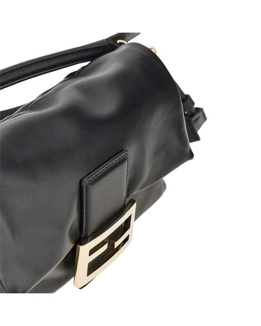 Fendi Black Small Leather 'Baguette Soft' Bag
