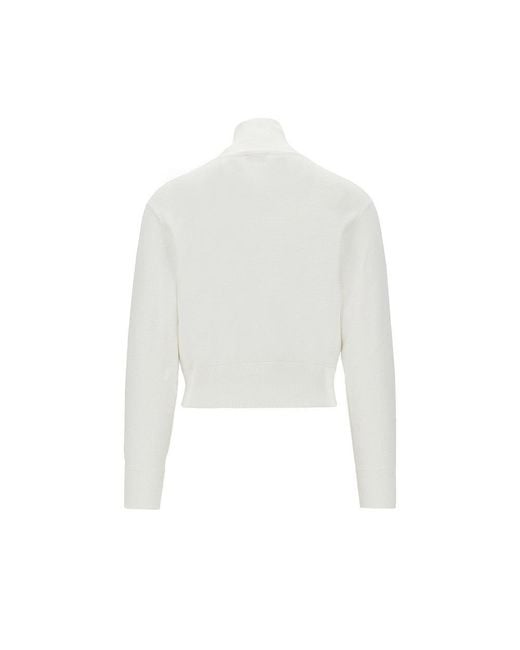 Autry White Knitted Track Jacket With Logo Embroidery for men