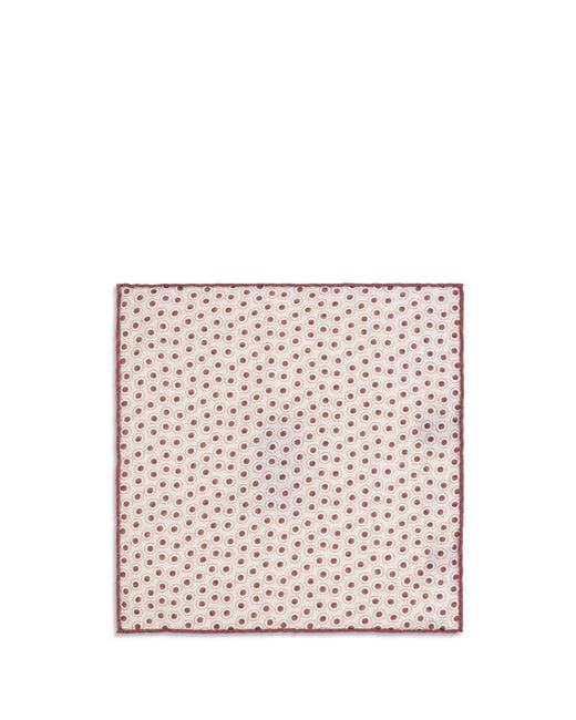 Brunello Cucinelli White Silk Pocket Square for men