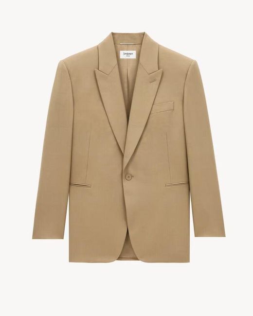 Saint Laurent Natural Wool Gabardine Jacket for men